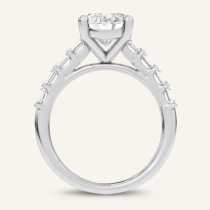 3.6CT Oval Cut Certified Lab Grown Diamond Solitaire Engagement Ring