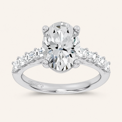 3.6CT Oval Cut Certified Lab Grown Diamond Solitaire Engagement Ring