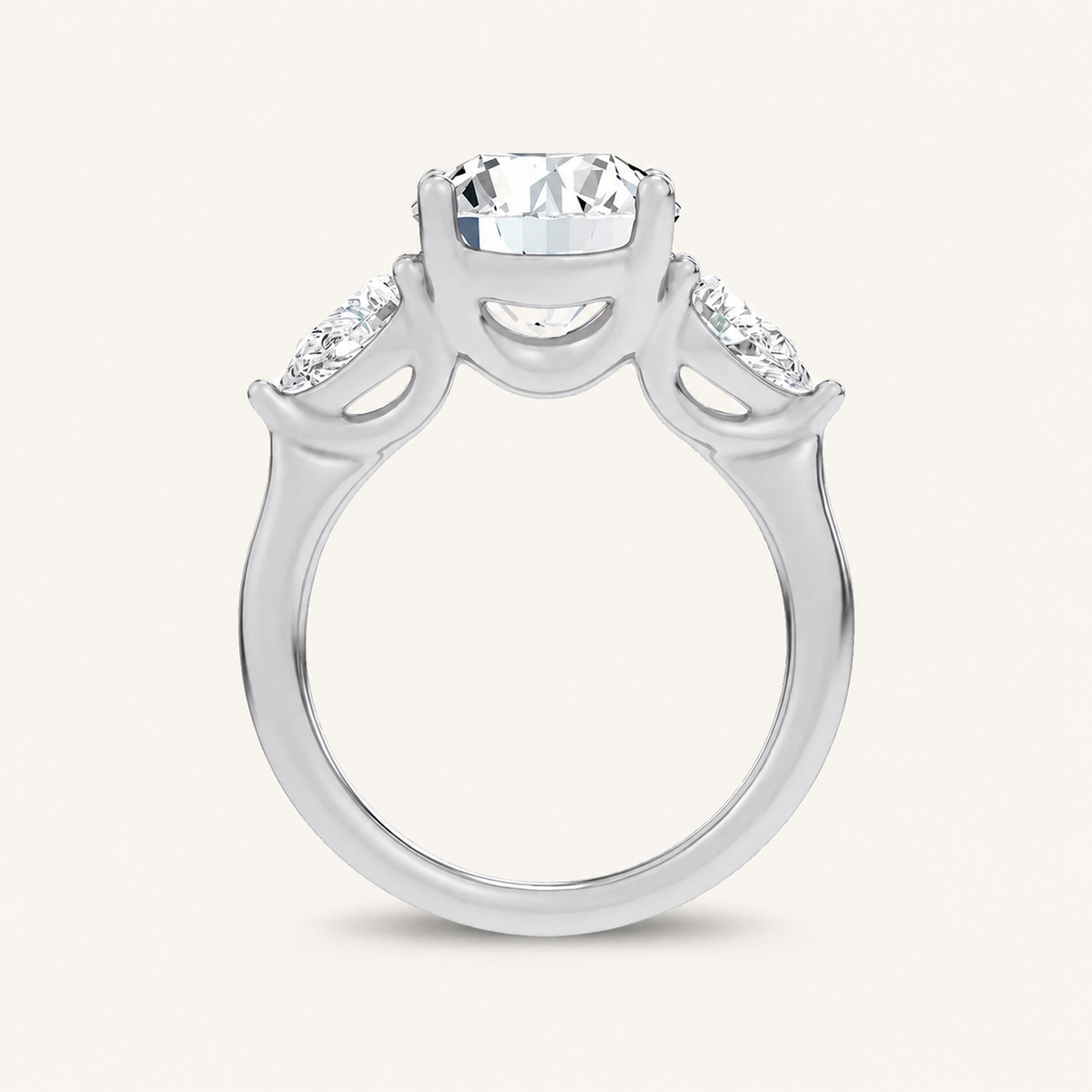 3.80CT Round Cut Diamond Diamond Three stone Ring