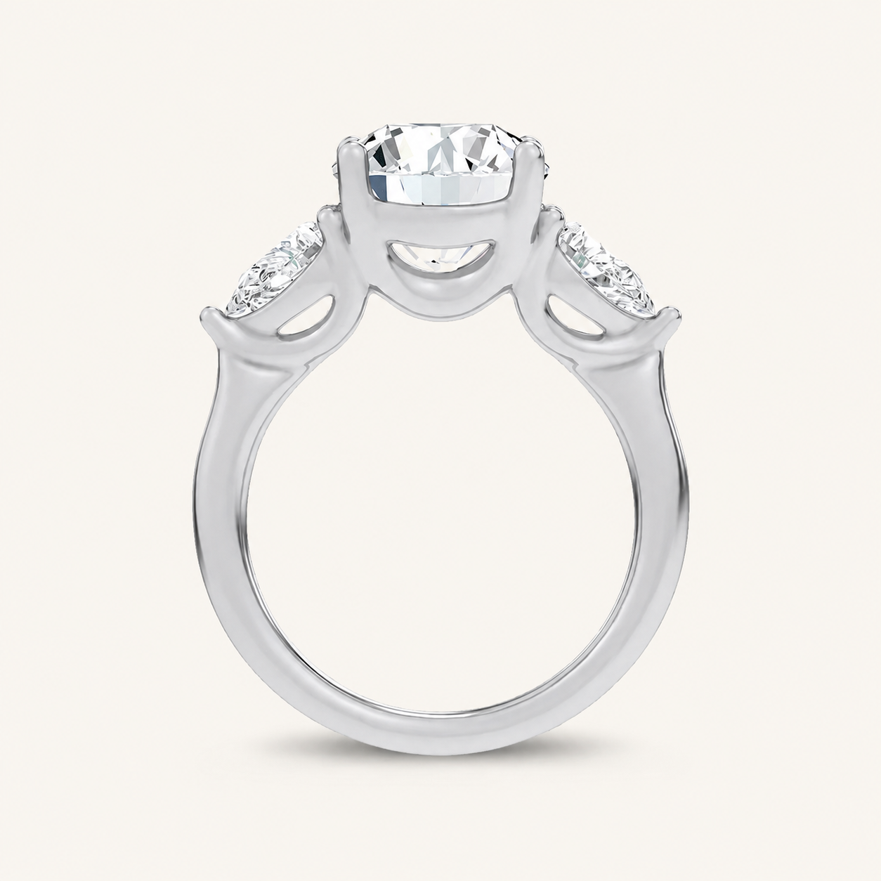 3.80CT Round Cut Diamond Diamond Three stone Ring