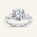 3.80CT Round Cut Diamond Diamond Three stone Ring