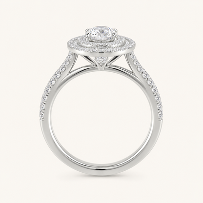 1.25CT Oval Cut Lab Grown Diamond Double Halo Ring