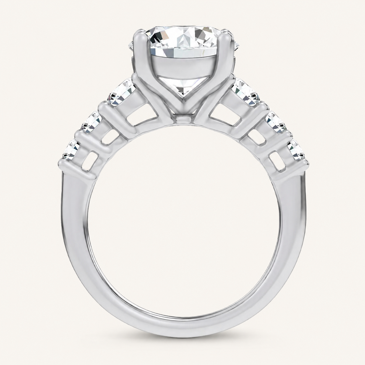 3.93CT Round Brilliant Cut Lab Diamond Cluster Ring
