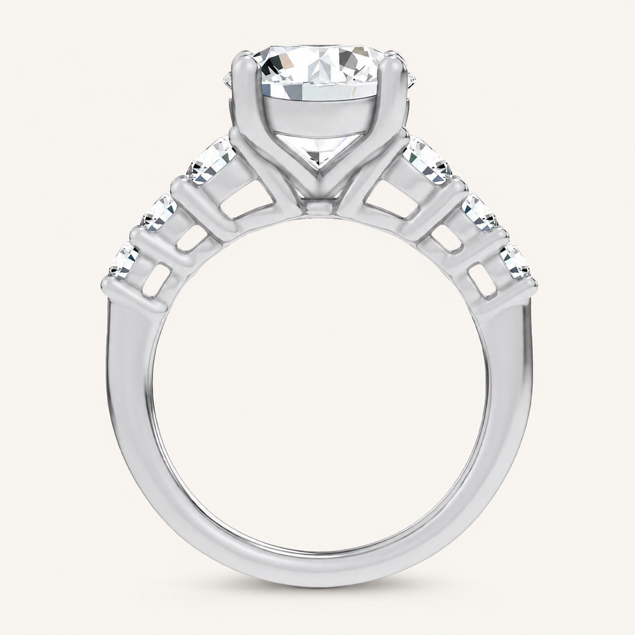 3.93CT Round Brilliant Cut Lab Diamond Cluster Ring