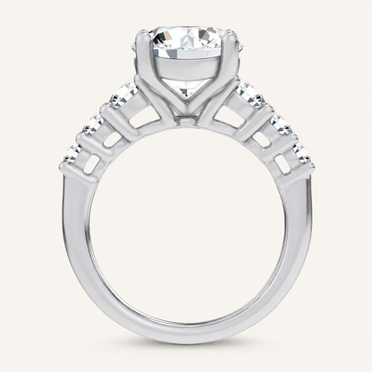 3.93CT Round Brilliant Cut Lab Diamond Cluster Ring