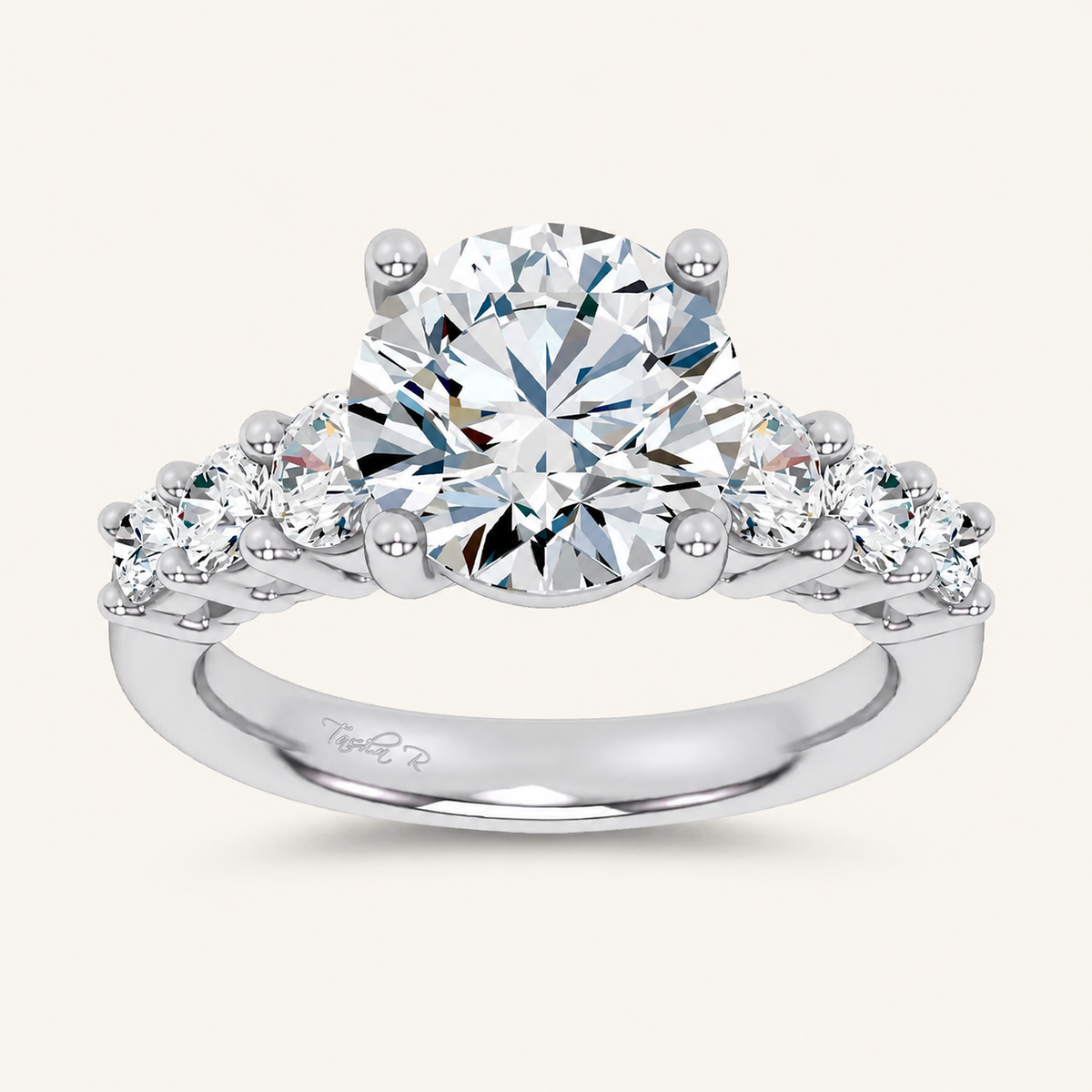 3.93CT Round Brilliant Cut Lab Diamond Cluster Ring