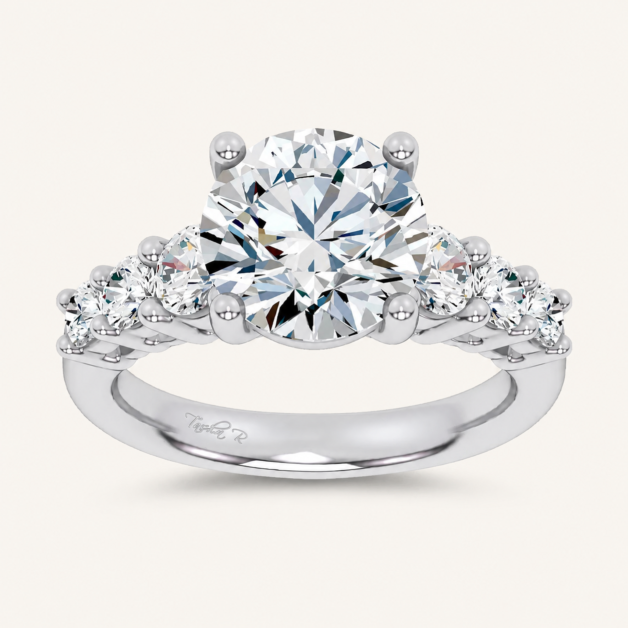 3.93CT Round Brilliant Cut Lab Diamond Cluster Ring
