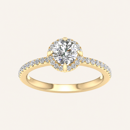 1.25CT Round Cut Lab Grown Diamond Halo Ring