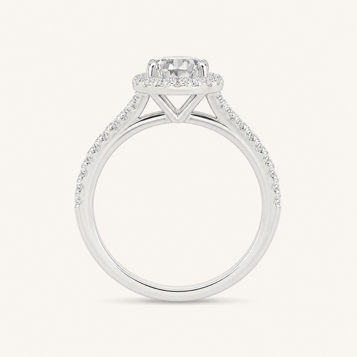 1.25CT Round Cut Lab Grown Diamond Halo Ring