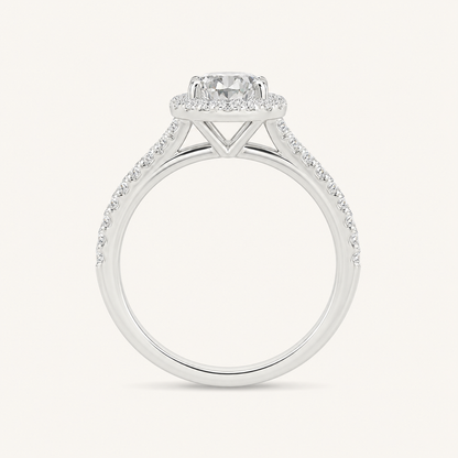 1.25CT Round Cut Lab Grown Diamond Halo Ring