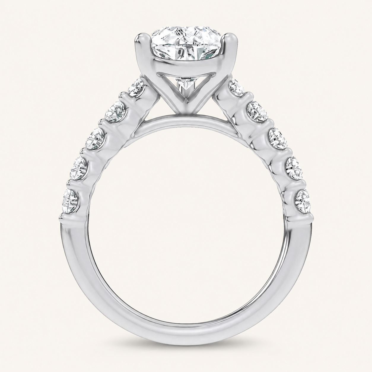 4.20CT Pear Cut Certified Lab Grown Diamond Engagement Cluster Ring