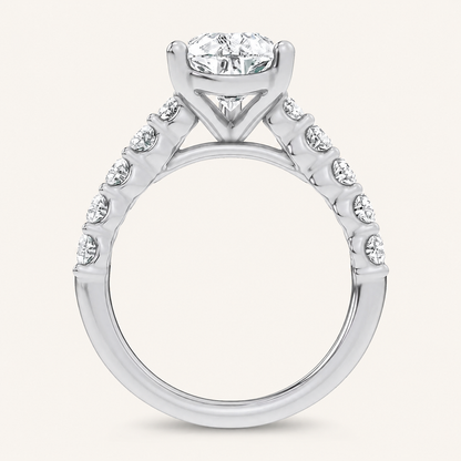 4.20CT Pear Cut Certified Lab Grown Diamond Engagement Cluster Ring
