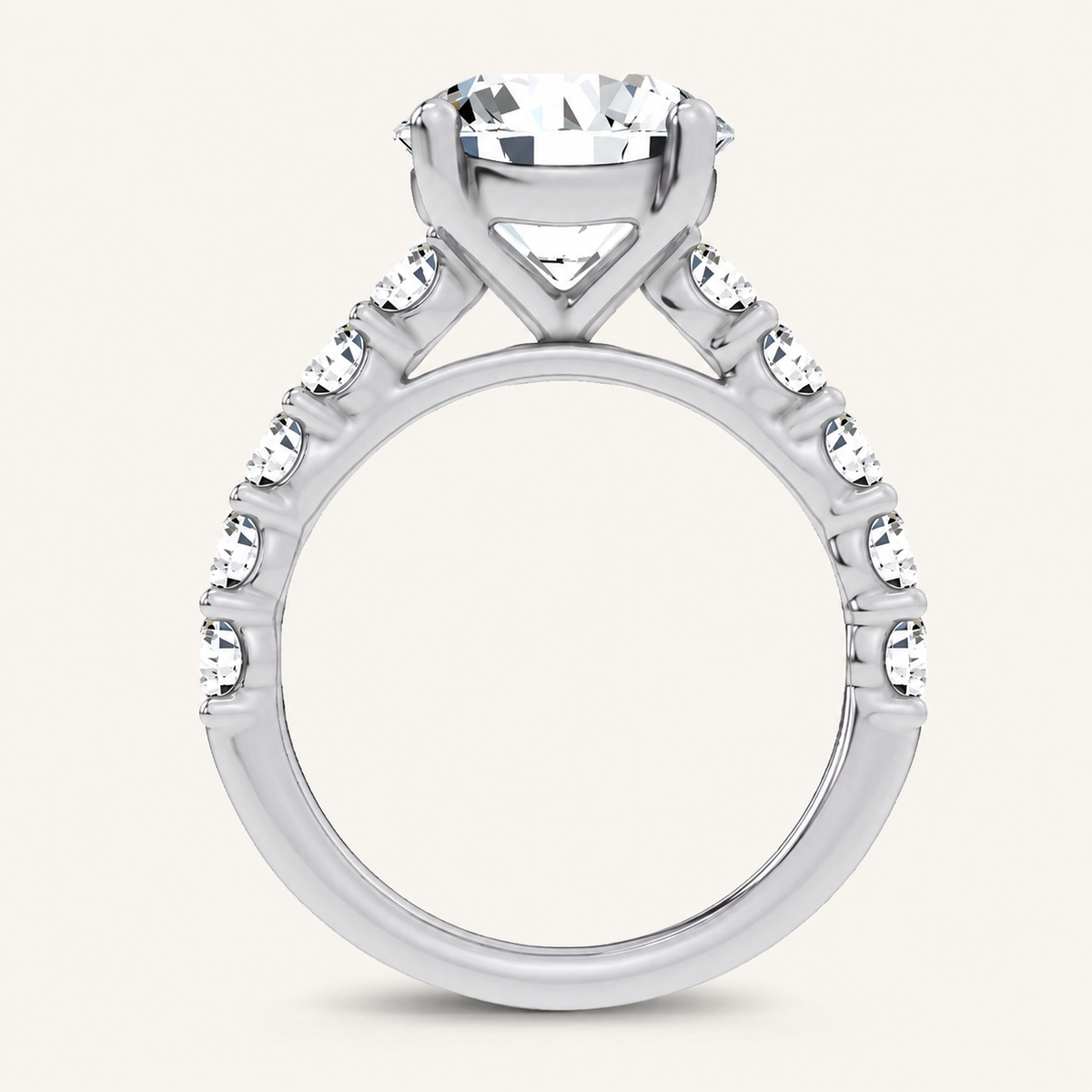 4.20CT Round Cut Certified Lab Grown Diamond Solitaire Engagement Ring