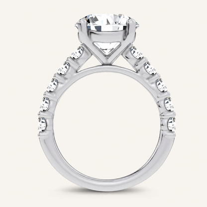 4.20CT Round Cut Certified Lab Grown Diamond Solitaire Engagement Ring