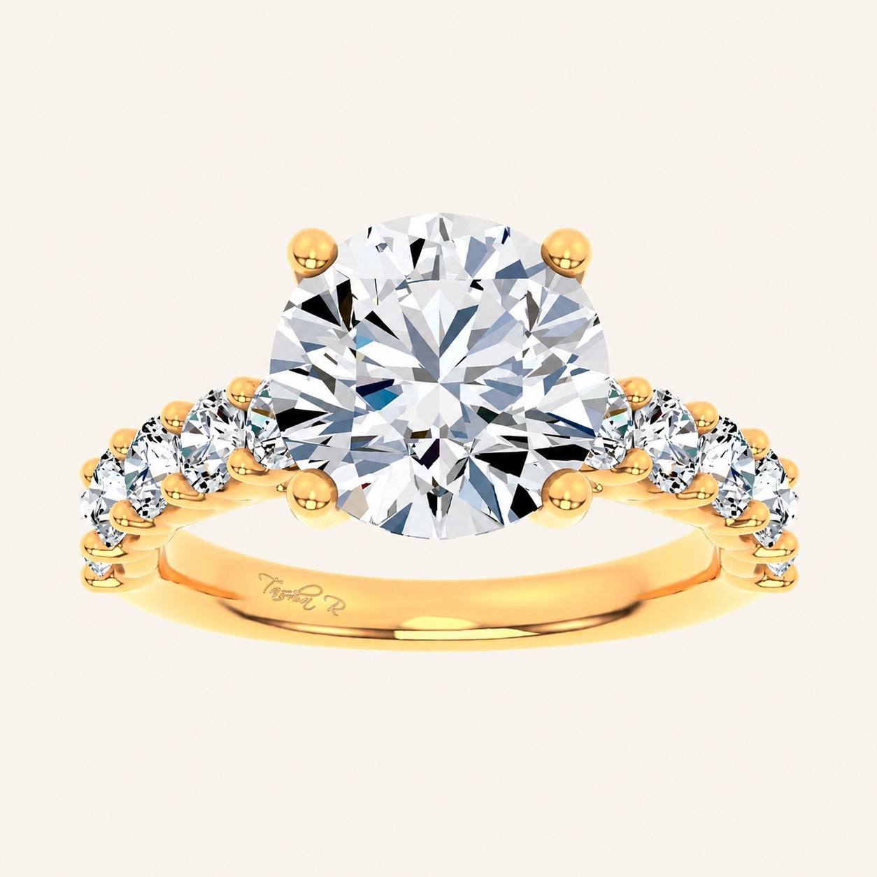 4.20CT Round Cut Certified Lab Grown Diamond Solitaire Engagement Ring