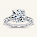 4.20CT Round Cut Certified Lab Grown Diamond Solitaire Engagement Ring