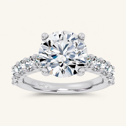 4.20CT Round Cut Certified Lab Grown Diamond Solitaire Engagement Ring