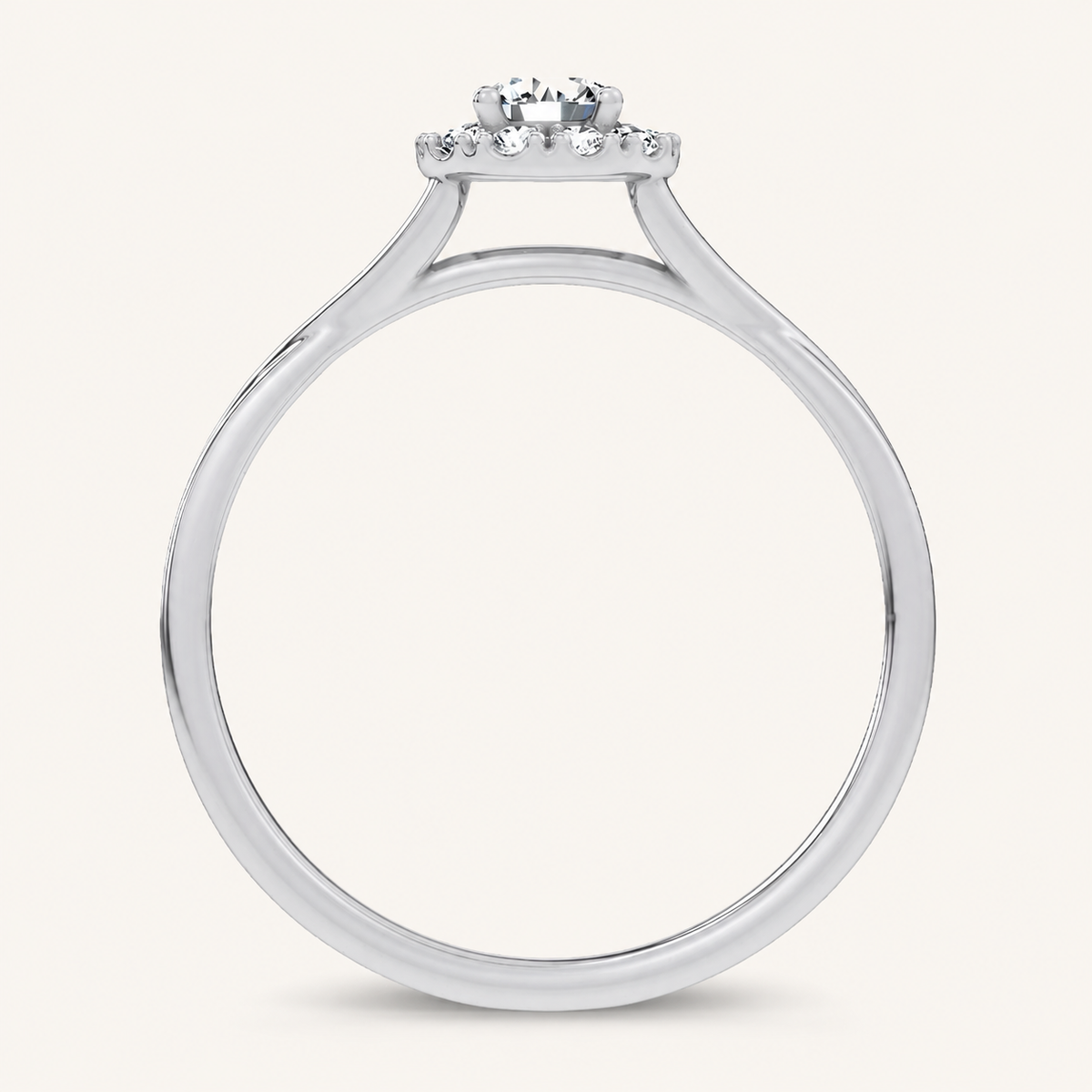 0.33CT Round Cut Certified Lab Grown Diamond Halo Ring