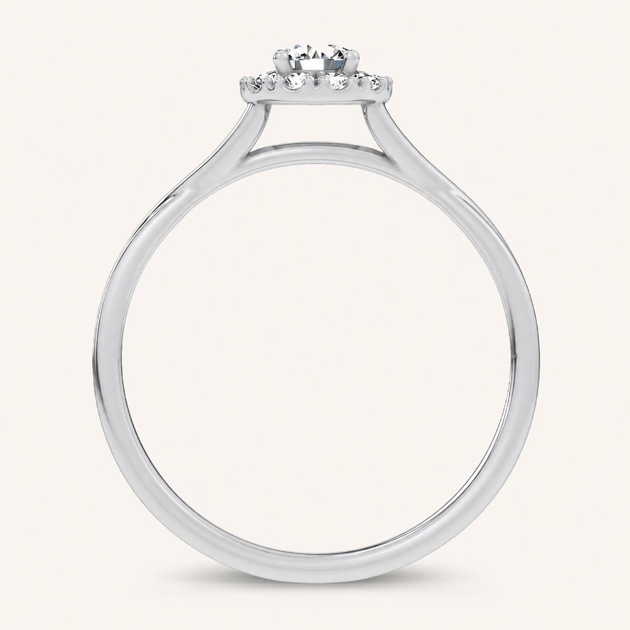 0.33CT Round Cut Certified Lab Grown Diamond Halo Ring