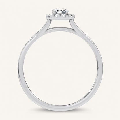 0.33CT Round Cut Certified Lab Grown Diamond Halo Ring