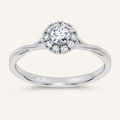 0.33CT Round Cut Certified Lab Grown Diamond Halo Ring