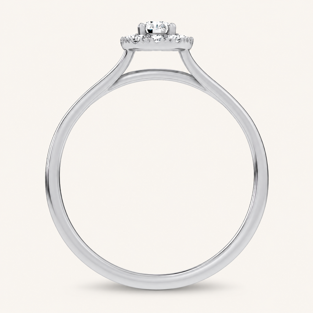 0.33CT Pear Cut Certified Lab Grown Diamond Halo Ring