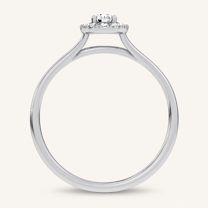 0.33CT Pear Cut Certified Lab Grown Diamond Halo Ring
