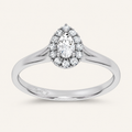 0.33CT Pear Cut Certified Lab Grown Diamond Halo Ring
