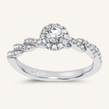 0.33CT Round Cut Certified Lab Grown Diamond Halo Ring