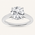 2CT Round Cut Certified Lab Grown Diamond Solitaire Ring