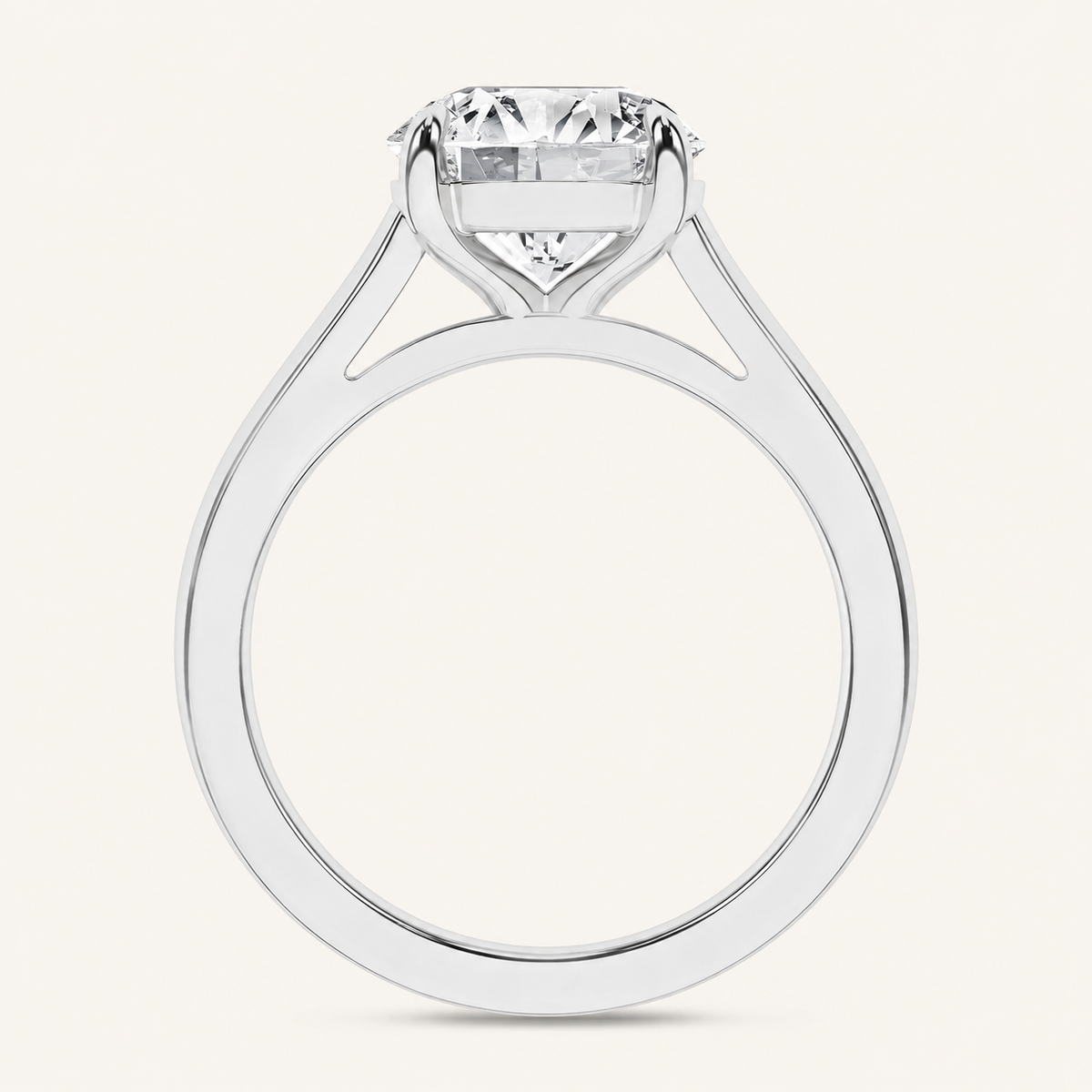2CT Round Cut Certified Lab Grown Diamond Solitaire Ring