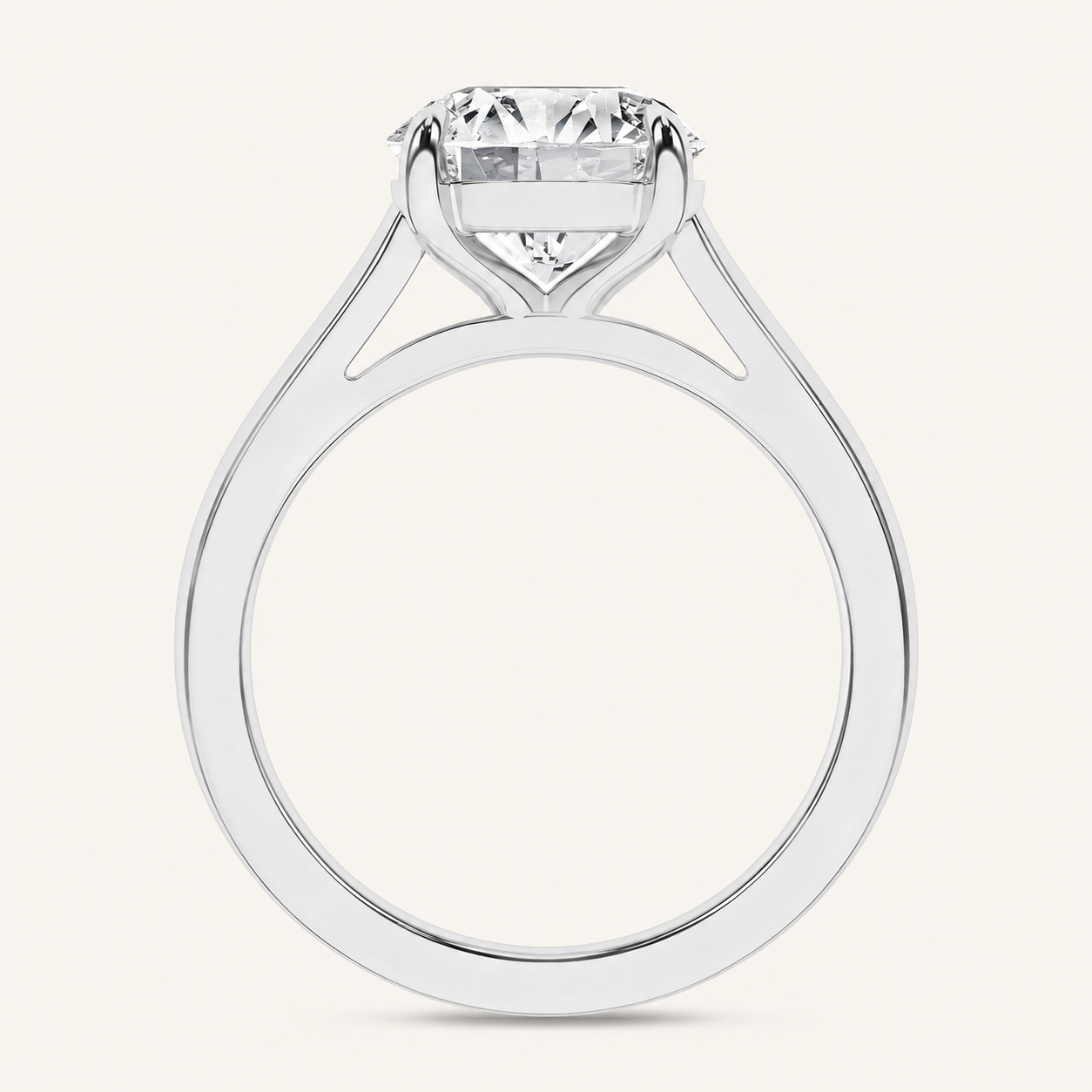 2CT Round Cut Certified Lab Grown Diamond Solitaire Ring