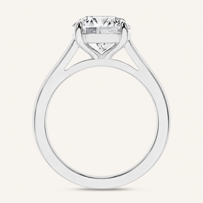 2CT Round Cut Certified Lab Grown Diamond Solitaire Ring