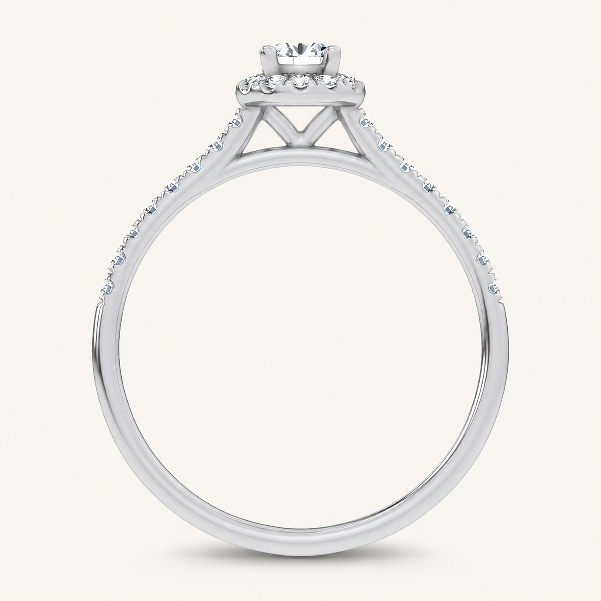 0.4CT Round Cut Certified Lab Grown Diamond Promise Halo Ring