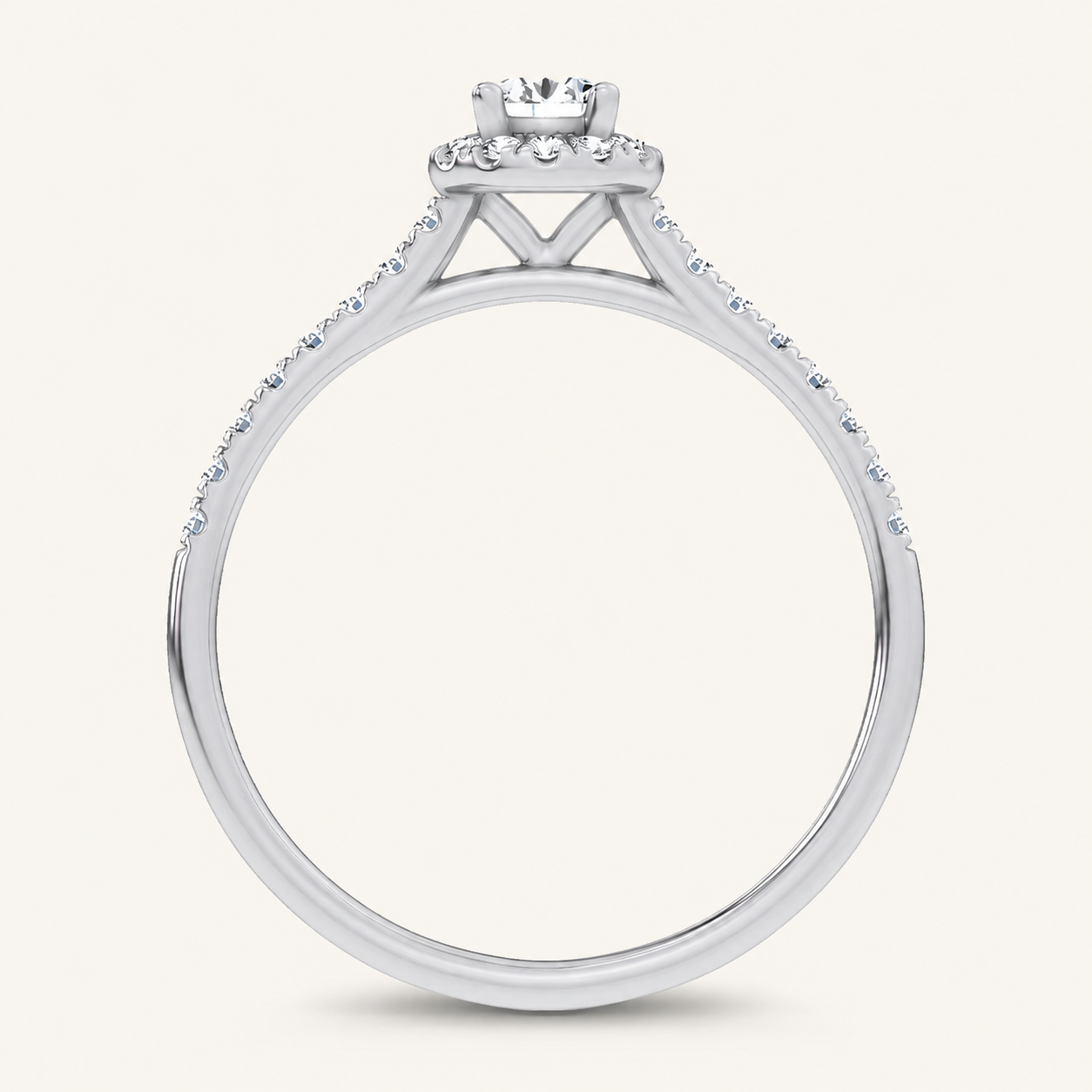 0.4CT Round Cut Certified Lab Grown Diamond Promise Halo Ring