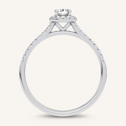 0.4CT Round Cut Certified Lab Grown Diamond Promise Halo Ring