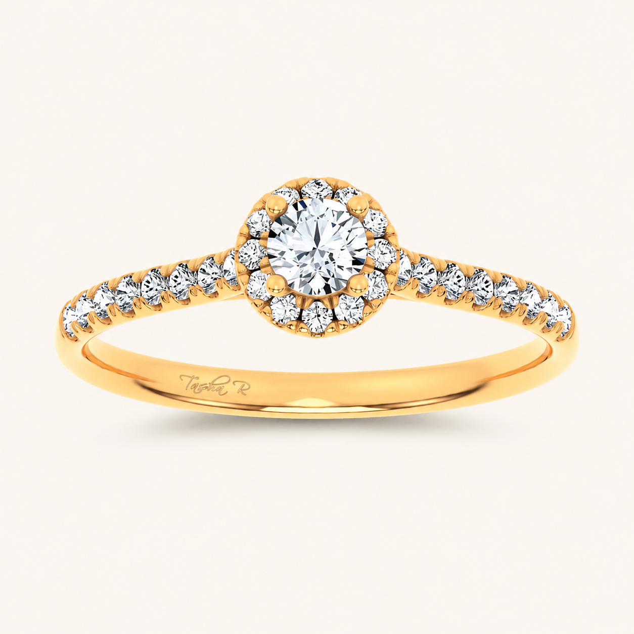 0.4CT Round Cut Certified Lab Grown Diamond Promise Halo Ring