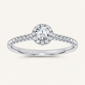 0.4CT Round Cut Certified Lab Grown Diamond Promise Halo Ring