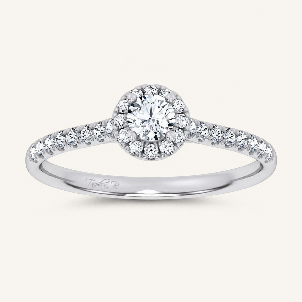 0.4CT Round Cut Certified Lab Grown Diamond Promise Halo Ring