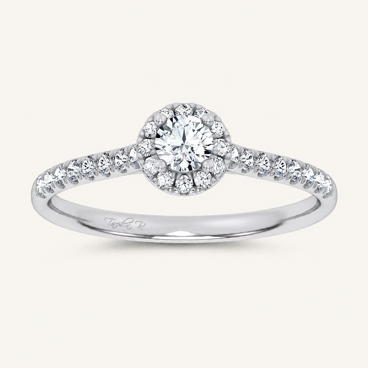 0.4CT Round Cut Certified Lab Grown Diamond Promise Halo Ring