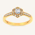 0.5CT Round Cut Certified Lab Grown Diamond Floral Halo Ring