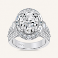 6.55CT Oval Cut Certified Lab Grown Diamond Halo Engagement Ring