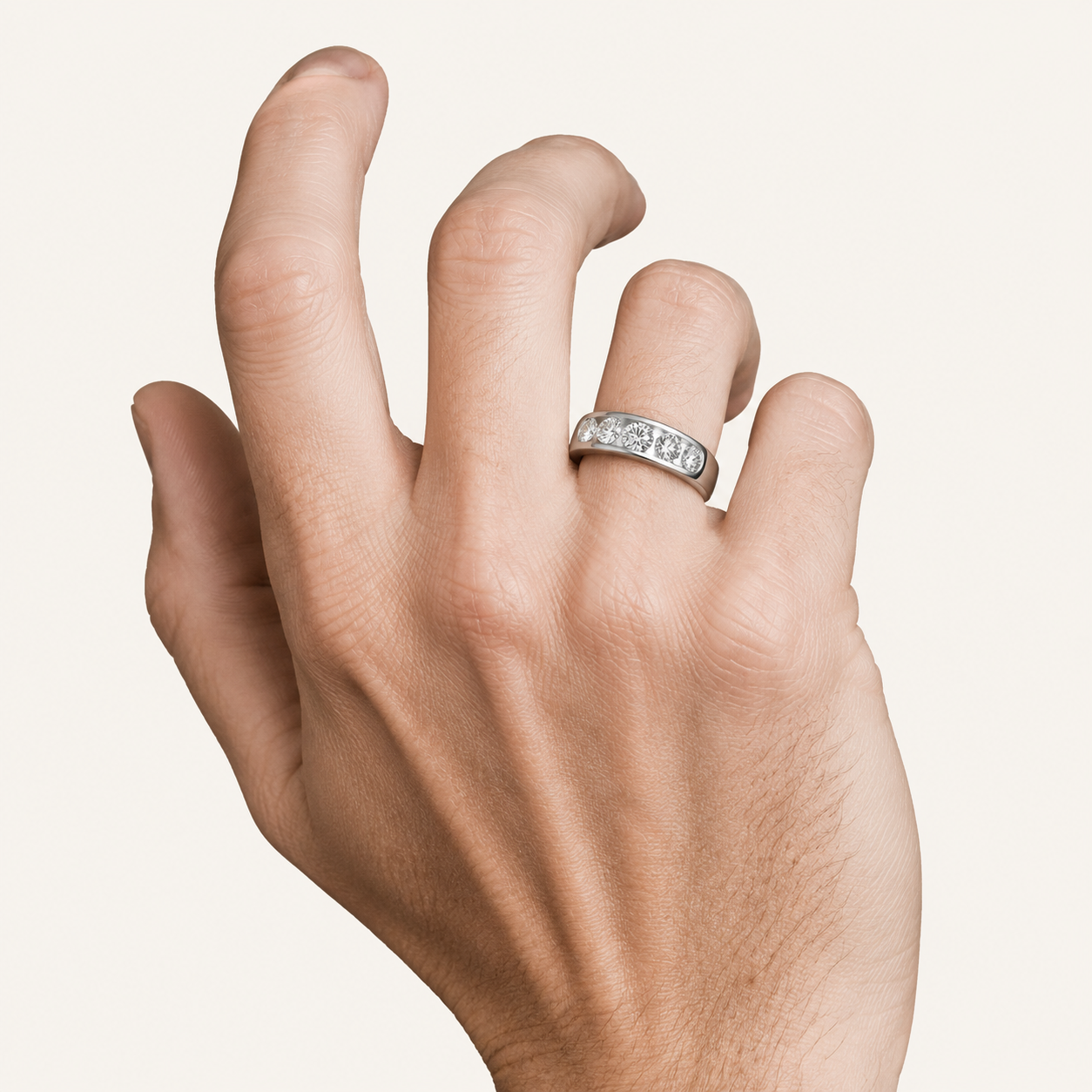 2.00 CT Round Cut Lab Grown Diamond Mens Ring