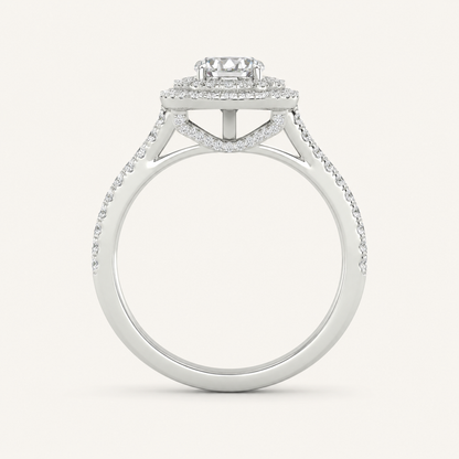 2CT Oval Cut Lab Grown Diamond Double Halo Ring