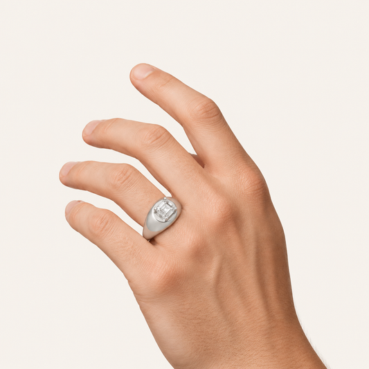 3.00 CT Emerald Cut Lab Grown Diamond Mens Ring