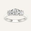 2CT Round Cut Lab Grown Diamond Three Stone Ring