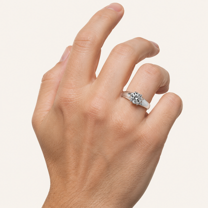 2CT Round Cut Lab Grown Diamond Men's Ring