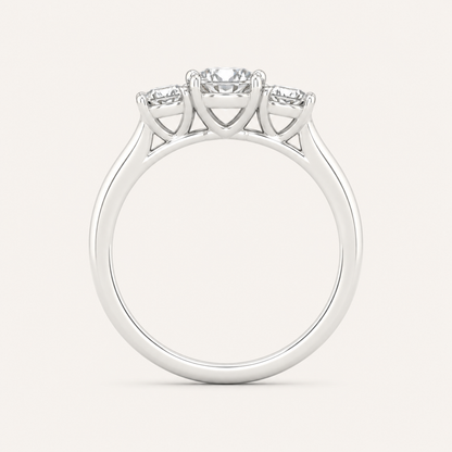 2CT Round Cut Lab Grown Diamond Three Stone Ring