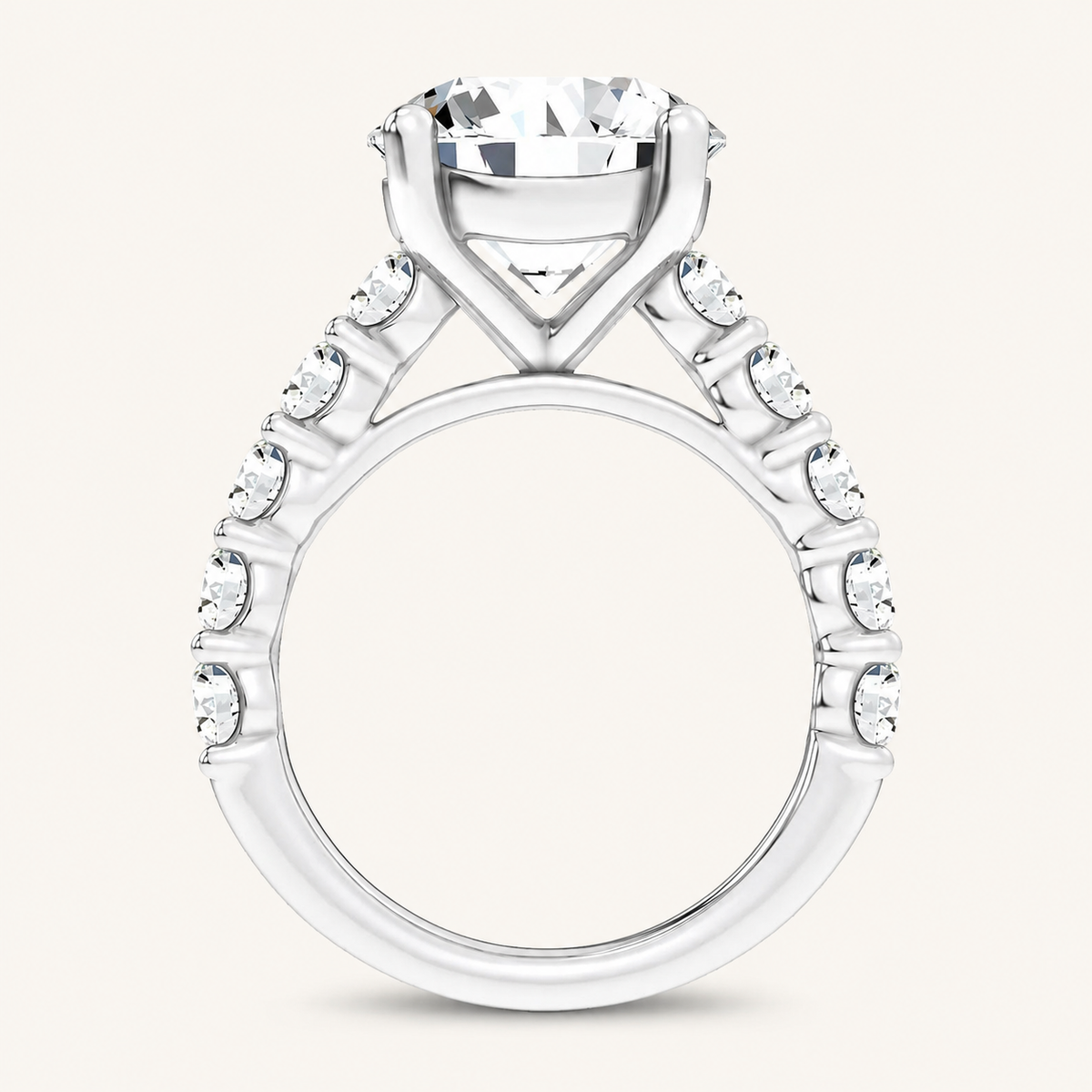 6.6CT Round Cut Certified Lab Grown Diamond Cluster Ring