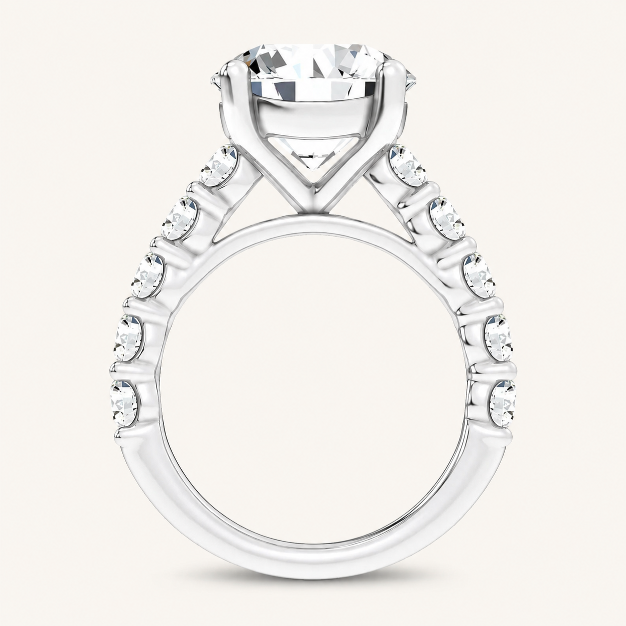 6.6CT Round Cut Certified Lab Grown Diamond Cluster Ring
